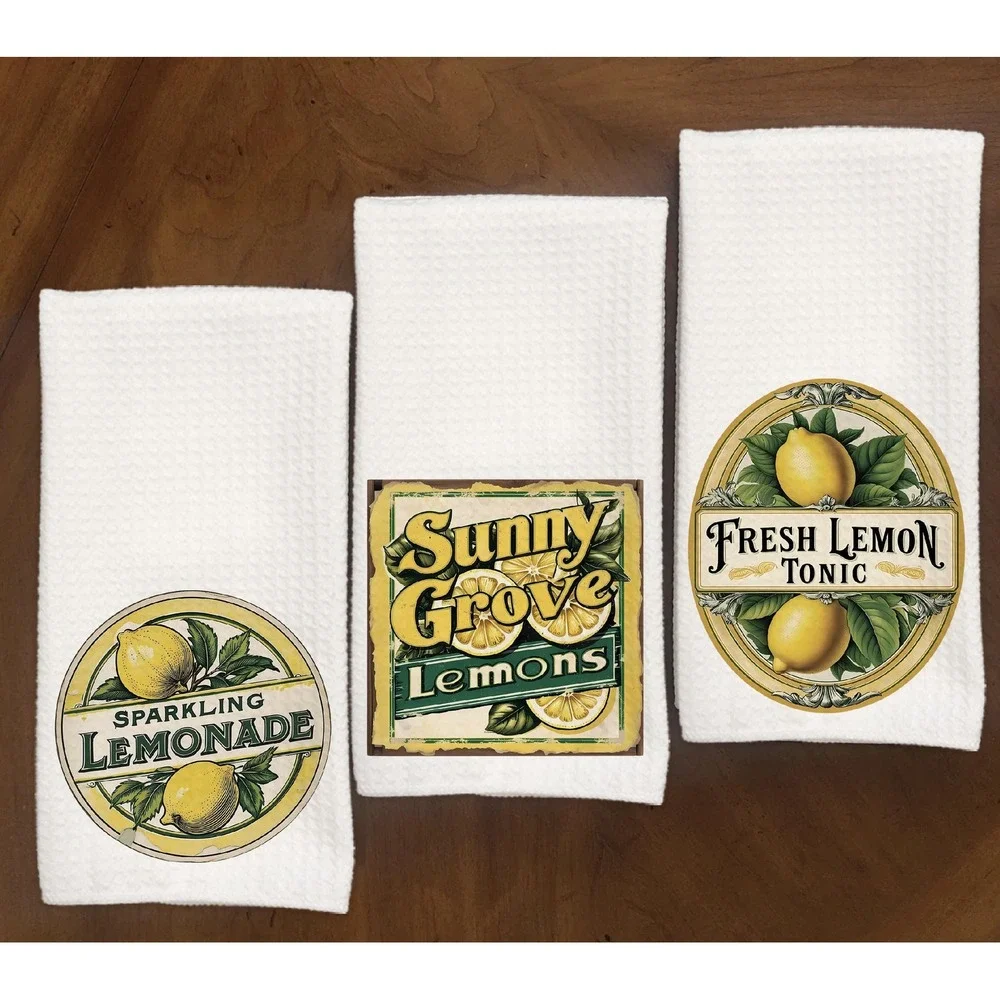 Lovely Lemon kitchen Decor hand towels: Set of 3‎ towels